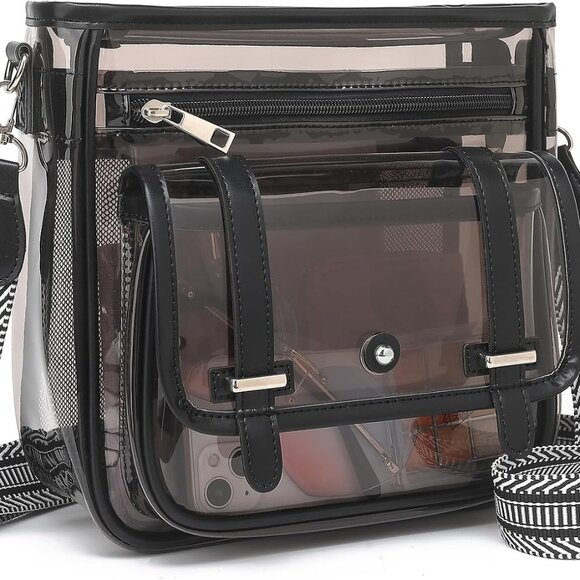 Clear PVC Crossbody Bag Women Stadium Concert Waterproof Organizer - Picture 1 of 9